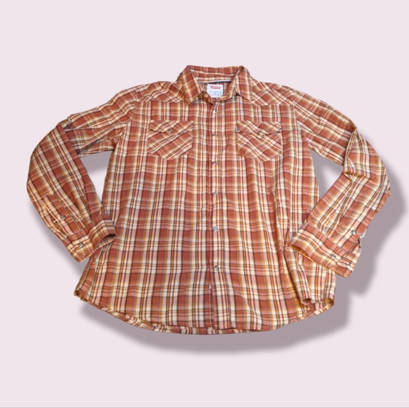 Levi's Tops - ✨ Original Levi's Vibrant Plaid Western Style Country Shirt with Snap Buttons